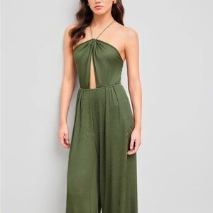 NWT Elegant Green Halter Jumpsuit from Cider